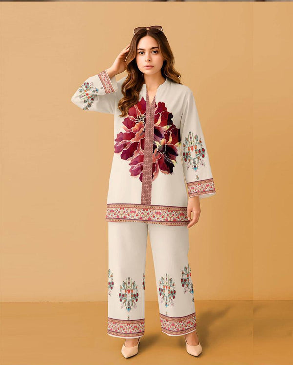 Digital printed Swiss lawn cord set for women soft fabric elegant trendy outfit