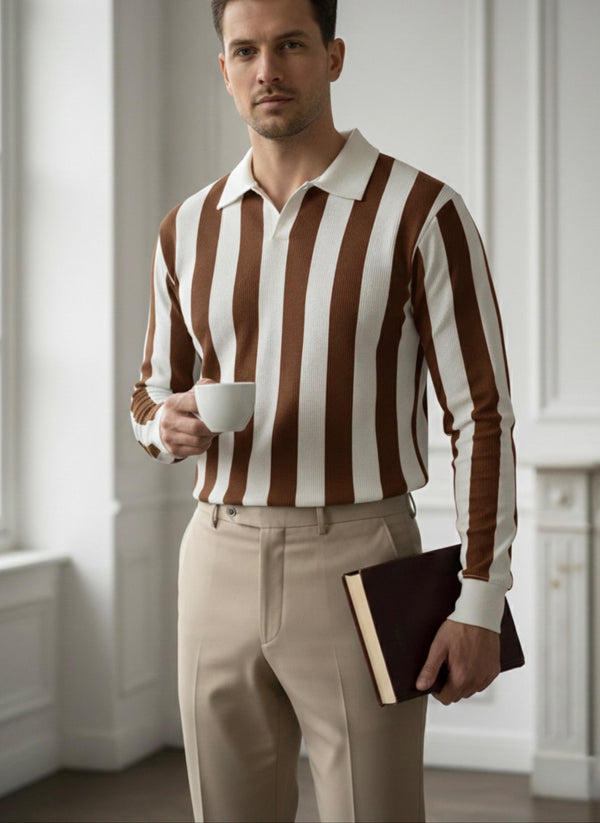 Stylish lining printed full sleeve T-shirt premium casual wear